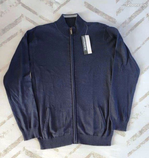 Gilet Bleu Marine Pour Garçon 12-13 Ans - Style College - 100% Acrylique
