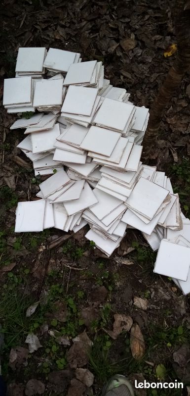 Lot carreaux blancs anciens faience 11cmx11cm (image 1)