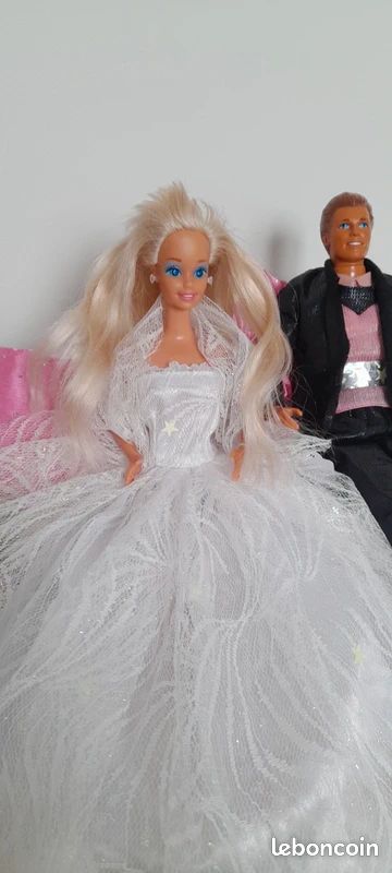 Poupée Barbie Vintage Mattel + Ken 1991 Avec Tenue - Ancien Modèle Collector