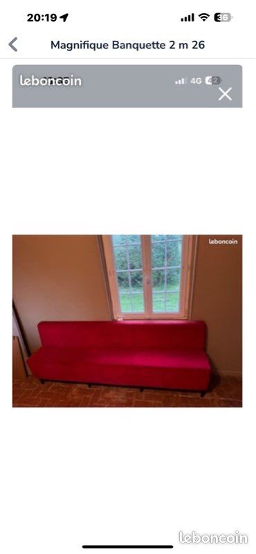 Magnifique banquette théâtre 2 m 26 dispo du 8/05 (image 1)