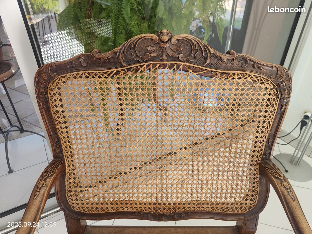 Lot de 2 fauteuils régence cannés début 19eme (image 2)