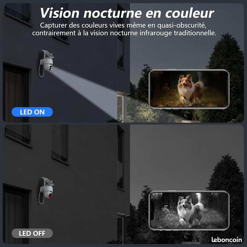GALAYOU 2K 3MP Camera Surveillance WiFi Exterieure sans Fil Panneau Solaire (image 3)