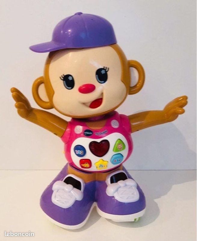 Vtech titi ouistiti rose singe robot interactif marche 4 pattes éveil cache cache danse lot SOP77 (image 1)