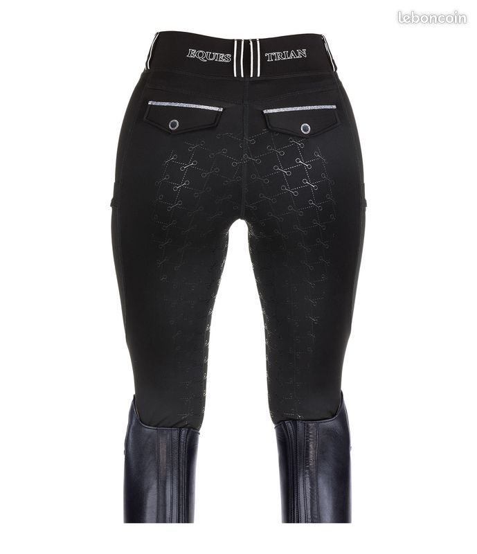 Legging d'équitation noir à fond intégral grip - Taille 46 (modèle Malena) (image 2)