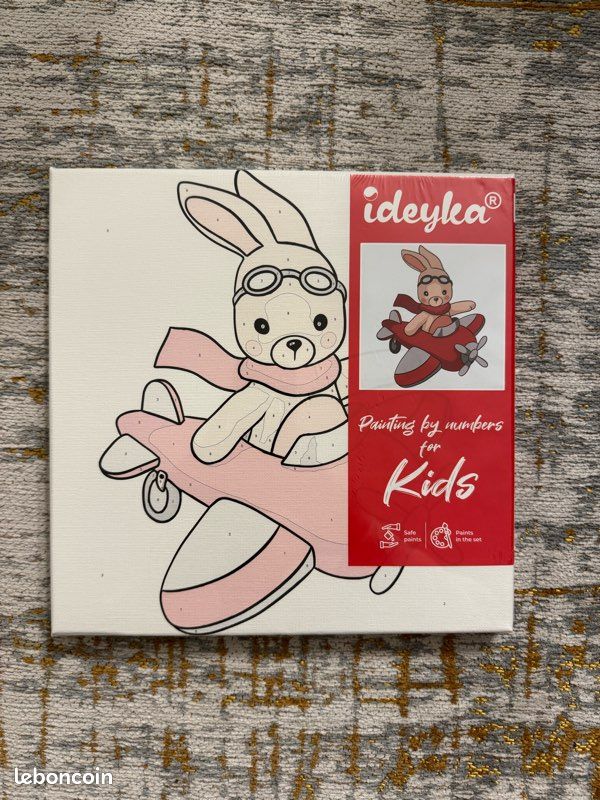 Peinture par numéros enfant - Petit pilote lapin (image 1)