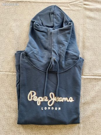 Sweat Pepe Jeans Homme Rouge Coton Taille L - Occasion Bon état, Coupe Classique