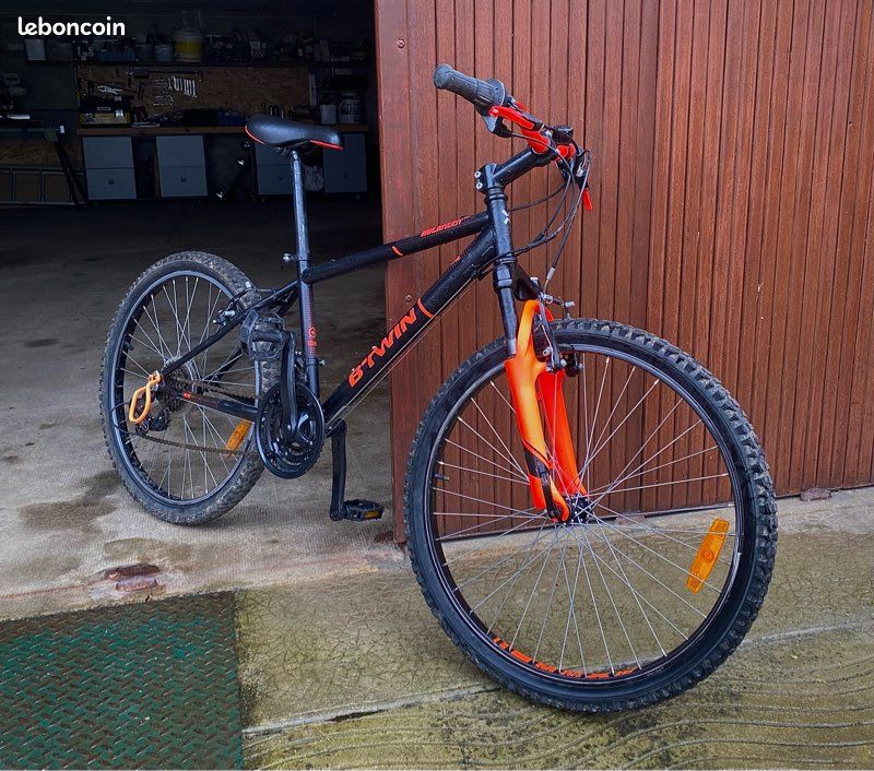 Rockrider 500 24 Pouces Noir Orange Bicycle St 500 24 24 INCH KIDS