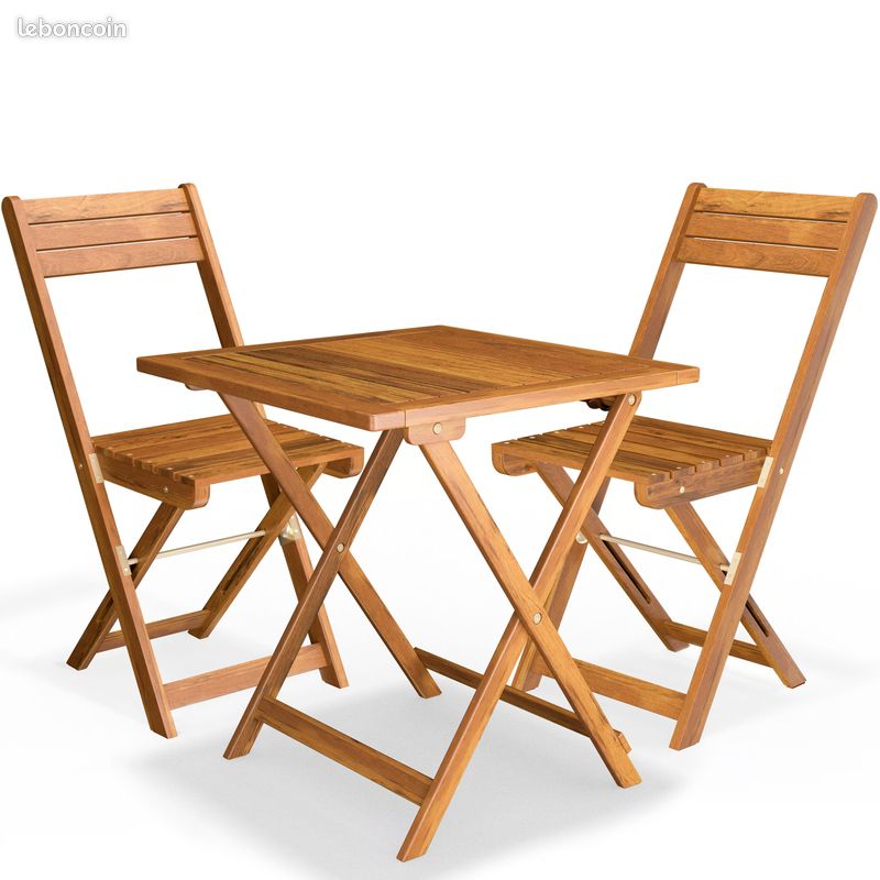 Salon de Balcon Pliable Bois 2 Places - Gain de Place (image 1)