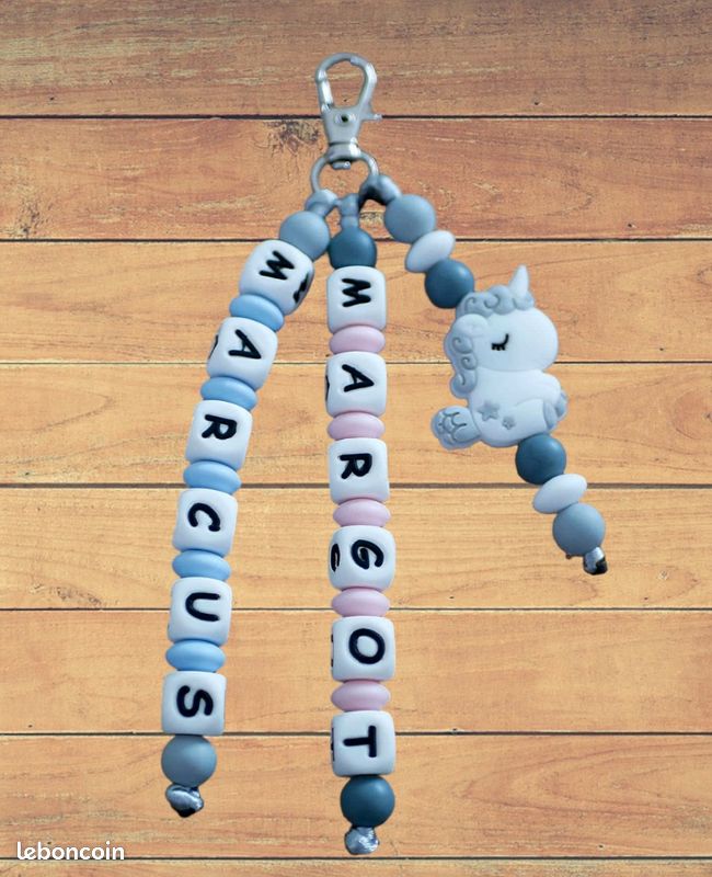 Porte clefs en perles silicone (image 2)