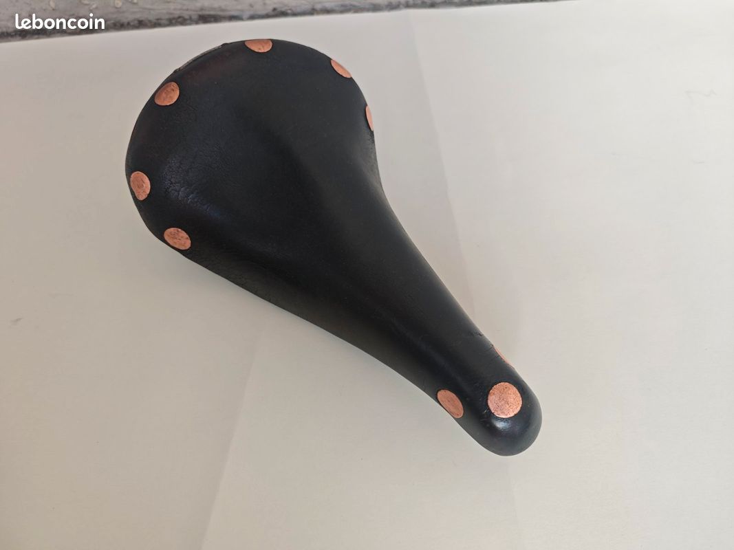 Selle Vélo Course Vintage DURFORT, Cuir Noir/marron, France Années 60-70