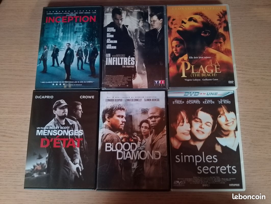 Collection 6 DVD Leonardo DiCaprio - Inception, Les Infiltrés, La Plage, Blood Diamond... (image 2)