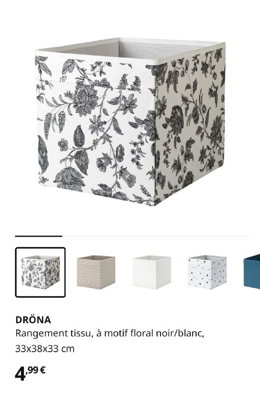 DRÖNA Rangement tissu, noir/blanc, 33x38x33 cm - IKEA
