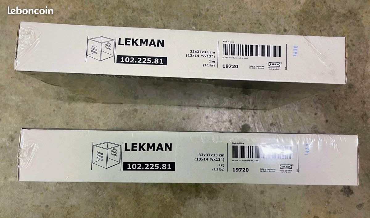 NEUVES 2 boites caisses casiers LEKMAN ikea noir boite niche rangement (image 3)