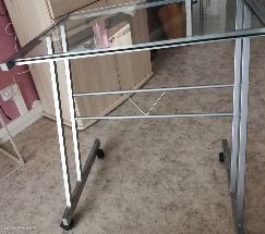 Bureau en verre et en metal (image 1)