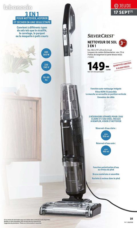 Balais aspirateur nettoyeur 3 en 1 lidl (image 2)