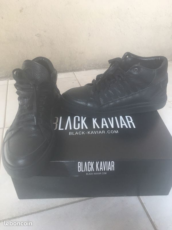 Sneakers cuir noir Black Kaviar (image 1)