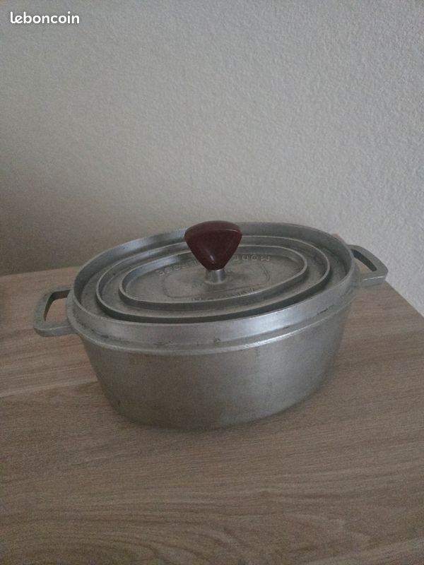 Cocotte En Aluminium Vintage Ardor - Ovale 30x21,5 Cm - Argenté