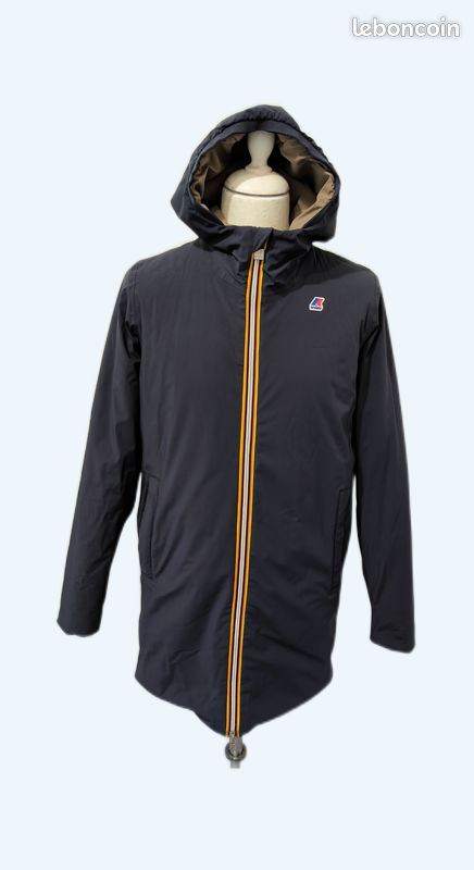 Manteau long rembourré réversible k-way Jacob Warm double bleu - Main Image