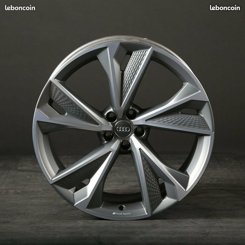 4 jantes type AUDI RS7 anthracite poli 19" pouces A3 A4 A6 A7 A8 TT Q3 Q5 ref.6651 (image 1)