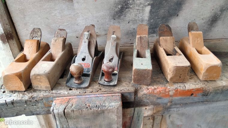 Lot D’outils Ancien Menuisier – Rabot, Grattoir, Feuillure, Moulure – Pièces D’occasion Vintage