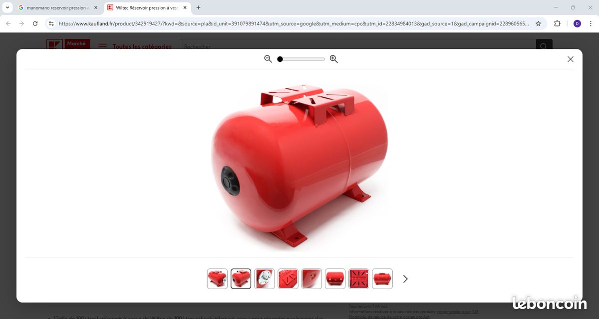 WilTec Réservoir De Pression 3L Original Pour Compresseur Aérographe AS189 - Pièce De Rechange 3 Litres