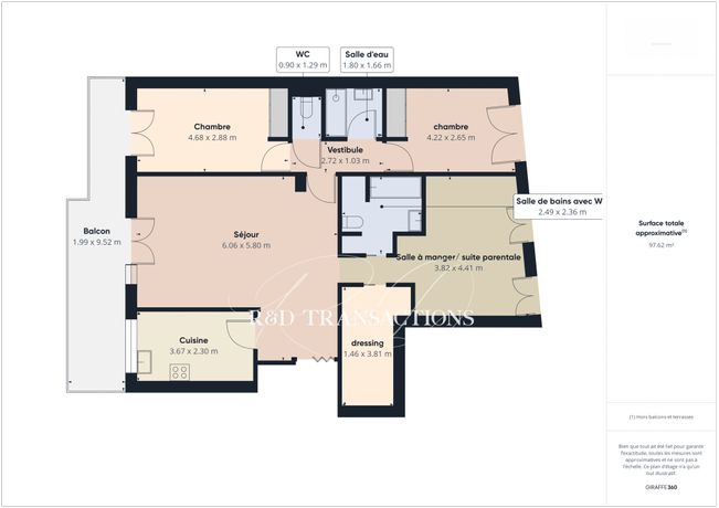 Appartement a louer suresnes - 4 pièce(s) - 97 m2 - Surfyn