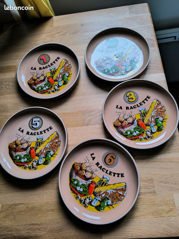 5 assiettes raclette Gien (image 1)