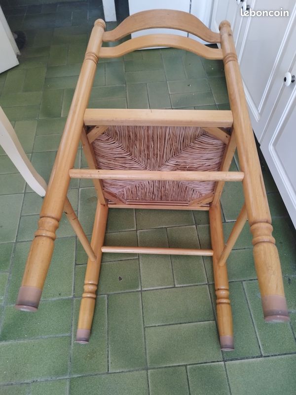 Chaise bois paille cuisine (image 3)