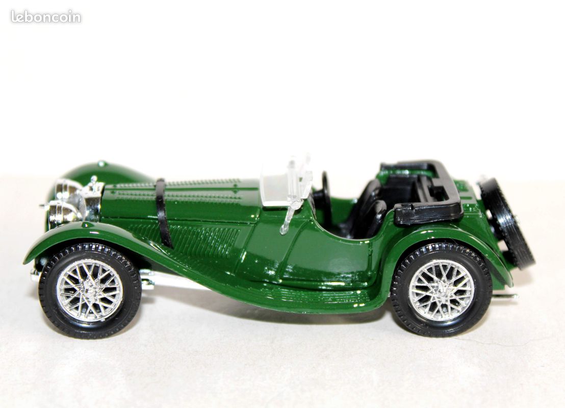 Solido 1/43 n°4002 jaguar ss 100 1938 vert, voiture decapotable, auto miniature (image 2)