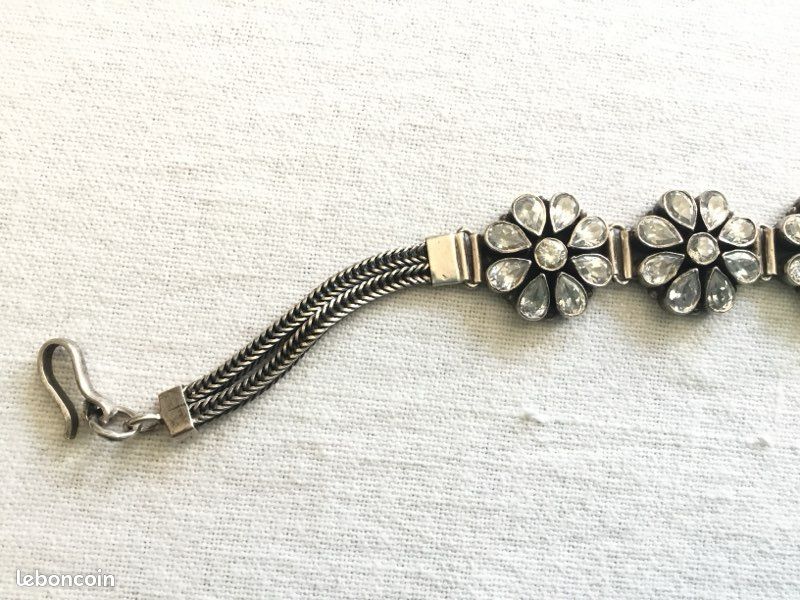 Bracelet Argent 925 Et Cristaux – Jamais Porté – Très Bon état
