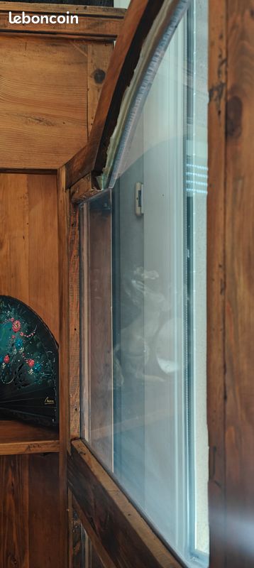 Très Rare et très ancien meuble d'angle, armoire, vitrine, bibliothèque bois massif, étagère, vaisselier, très belle qualité, avant 1900 (image 5)