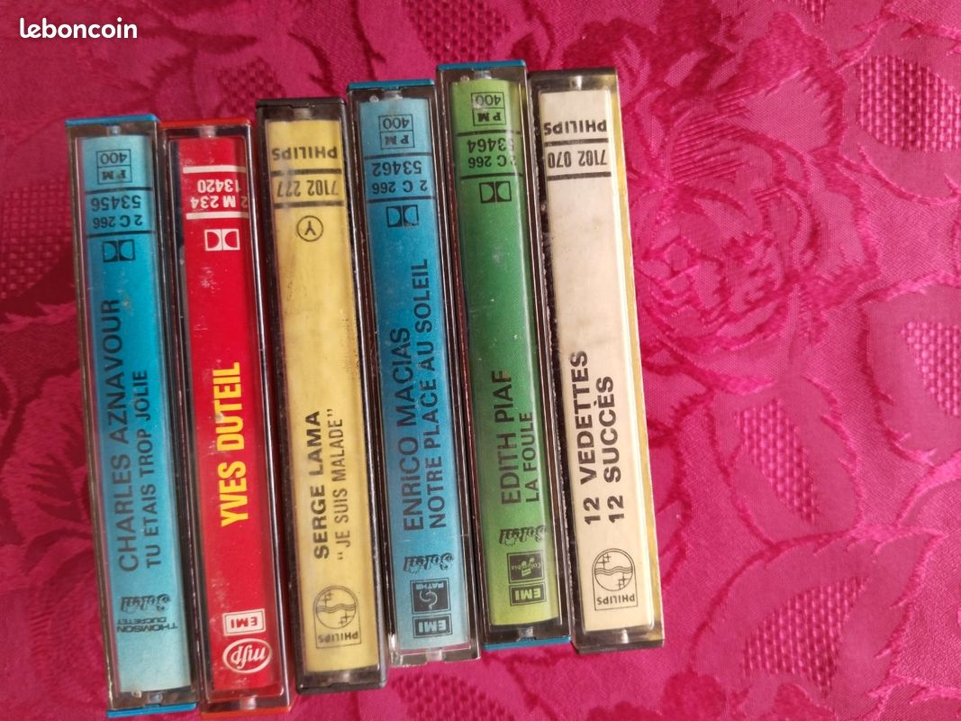 Lot de 6 cassettes Serge Lama Charles Aznavour, Enrico Macias, Édith Piaf (image 2)