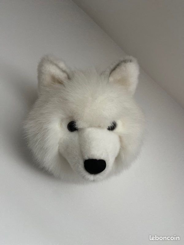 Tête de loup blanc en peluche Jeux Jouets