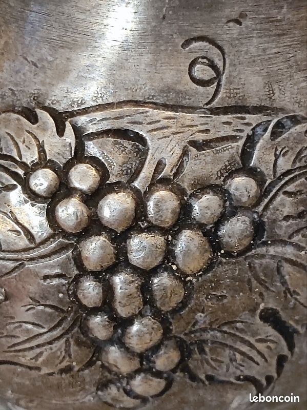Épingle à Chapeau Ancienne En étain - Motif Grappe De Raisin Art Nouveau XIXe