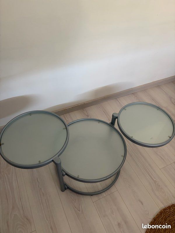 Table basse design modulable – 3 plateaux ronds (image 2)
