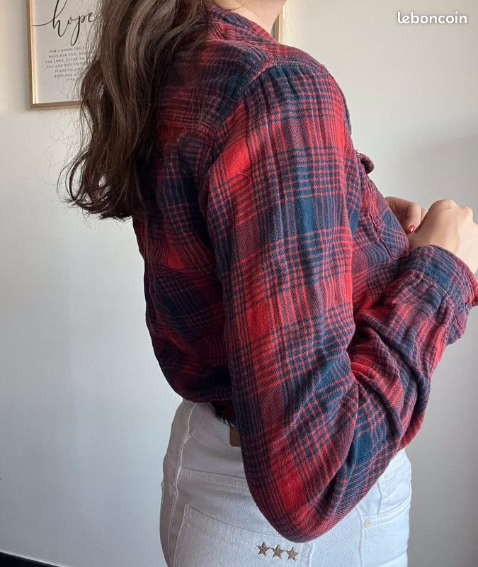 Chemise à carreaux rouge et bleu bûcheron Tommy Hilfiger taille M