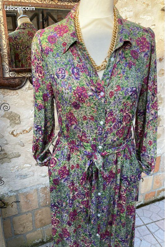 Robe chemise femme à fleurs Bar III taille M tunique fluide