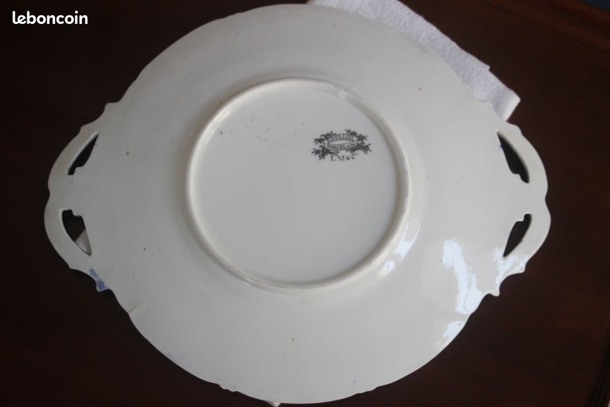 Rare plateau, plat, en porcelaine Creil Montereau, Napoléon III XIXe (image 7)