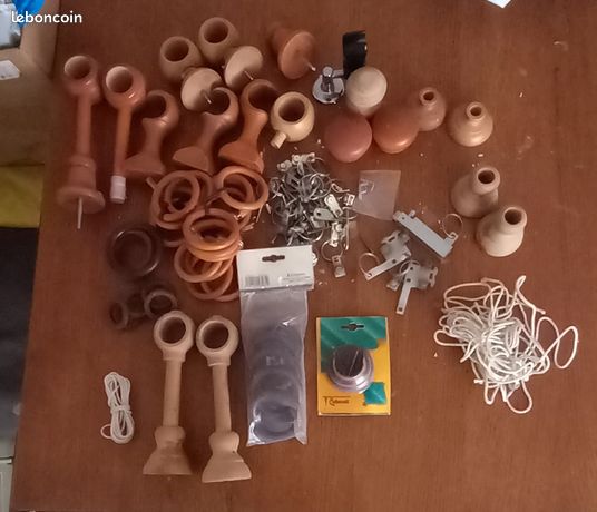 10 anneaux clip pour barre à rideau Elasa GoodHome 16/19 mm doré