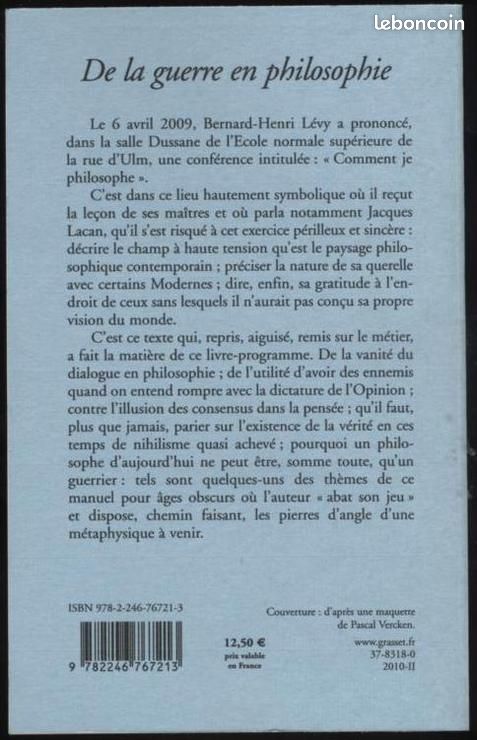 De La Guerre En Philosophie - Lévy Bernard-Henri (image 2)