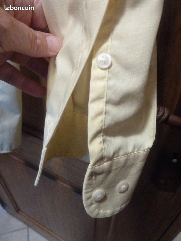Chemise manches longues en coton jaune "Old River" T S/M (image 5)