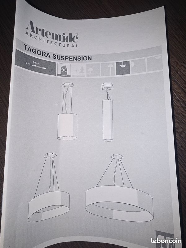ARTEMIDE lots de 2 lampe à suspension TAGORA 330 mm (image 4)