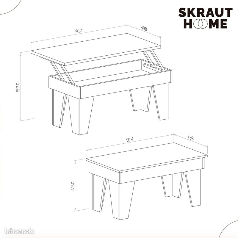 Table Basse avec Plateau relevable (image 8)
