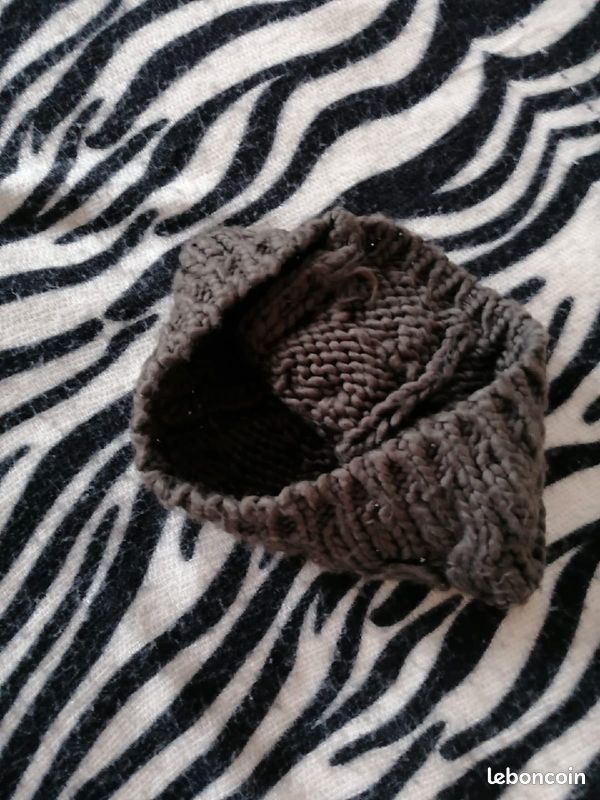 Bonnet tressé kaki simple ⛄ (image 2)