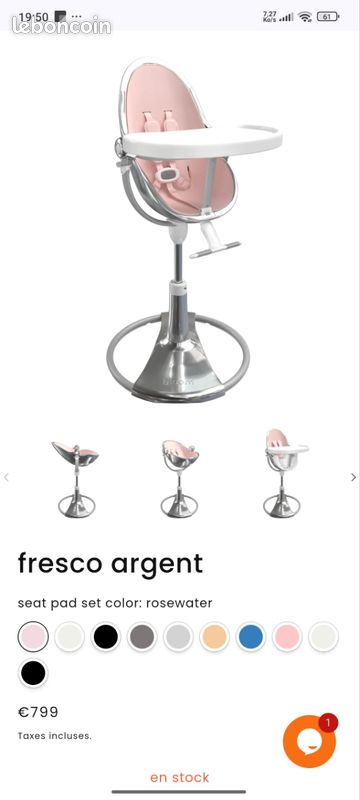 Chaise haute fresco bloom silver (image 9)
