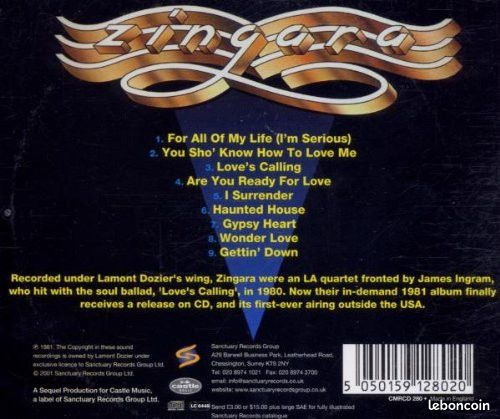 Vds CD Album Zingara 1981 NM (image 2)