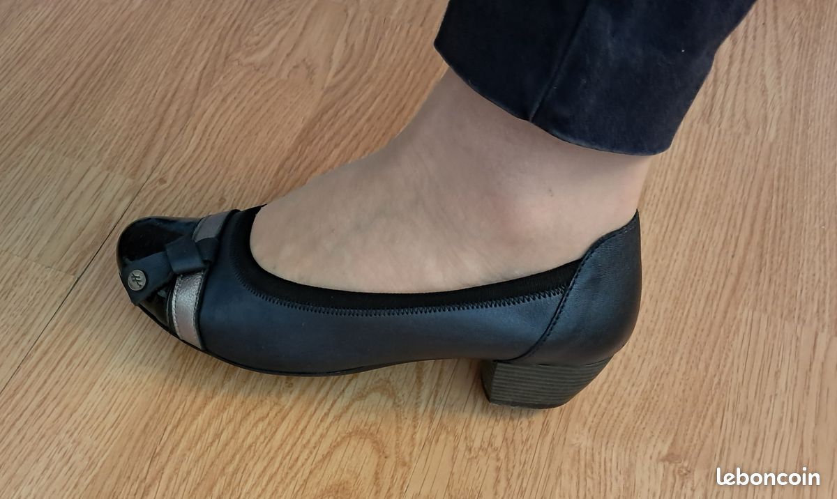 Ballerines cuir à talon 3 cm HIRICA 38 (image 7)