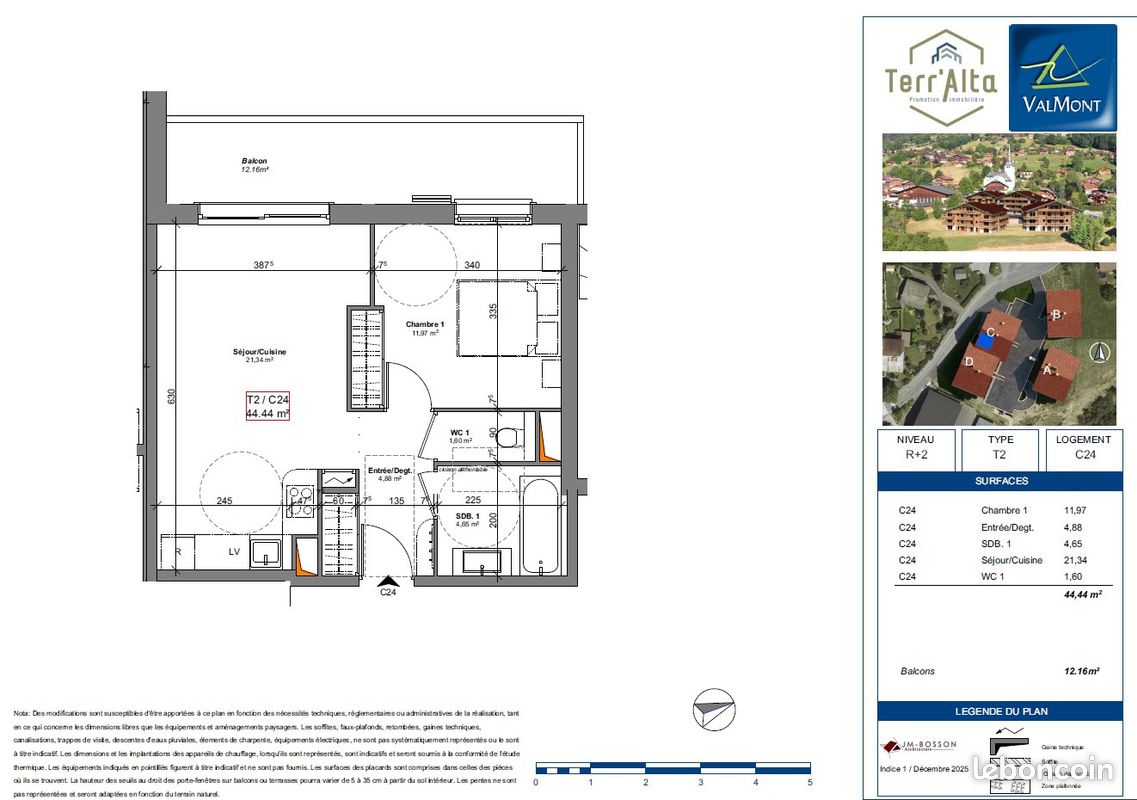 Appartement 2 pièces 44 m² · à Cordon · 44 m² · 281 000 €