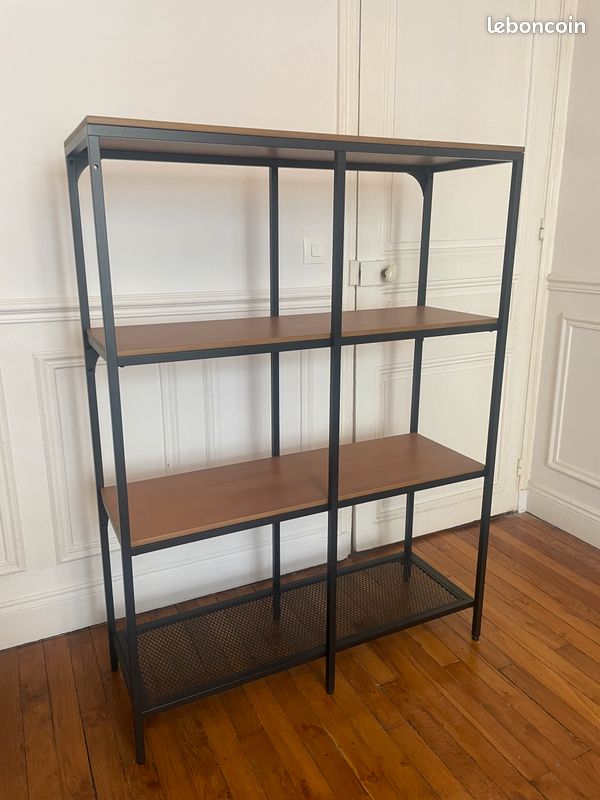 Étagère IKEA Fjällbo 100x136 cm noir et bois montée (image 2)