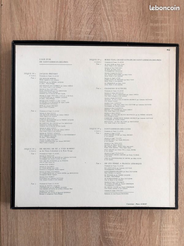 « l’âge d’or de saint Germain des prés » vinyles 33trs (image 2)